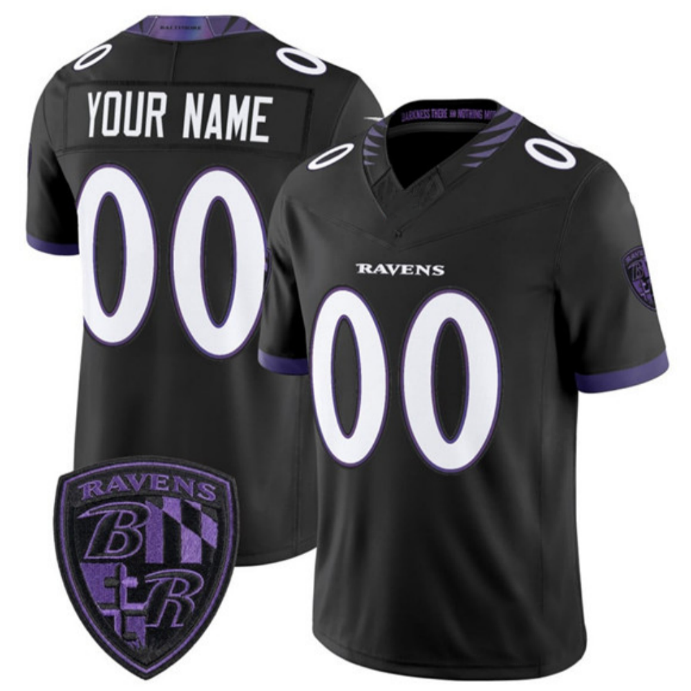 Custom Baltimore Ravens Black 2026 Alternate Vapor F.U.S.E. Limited Football Stitched Jersey