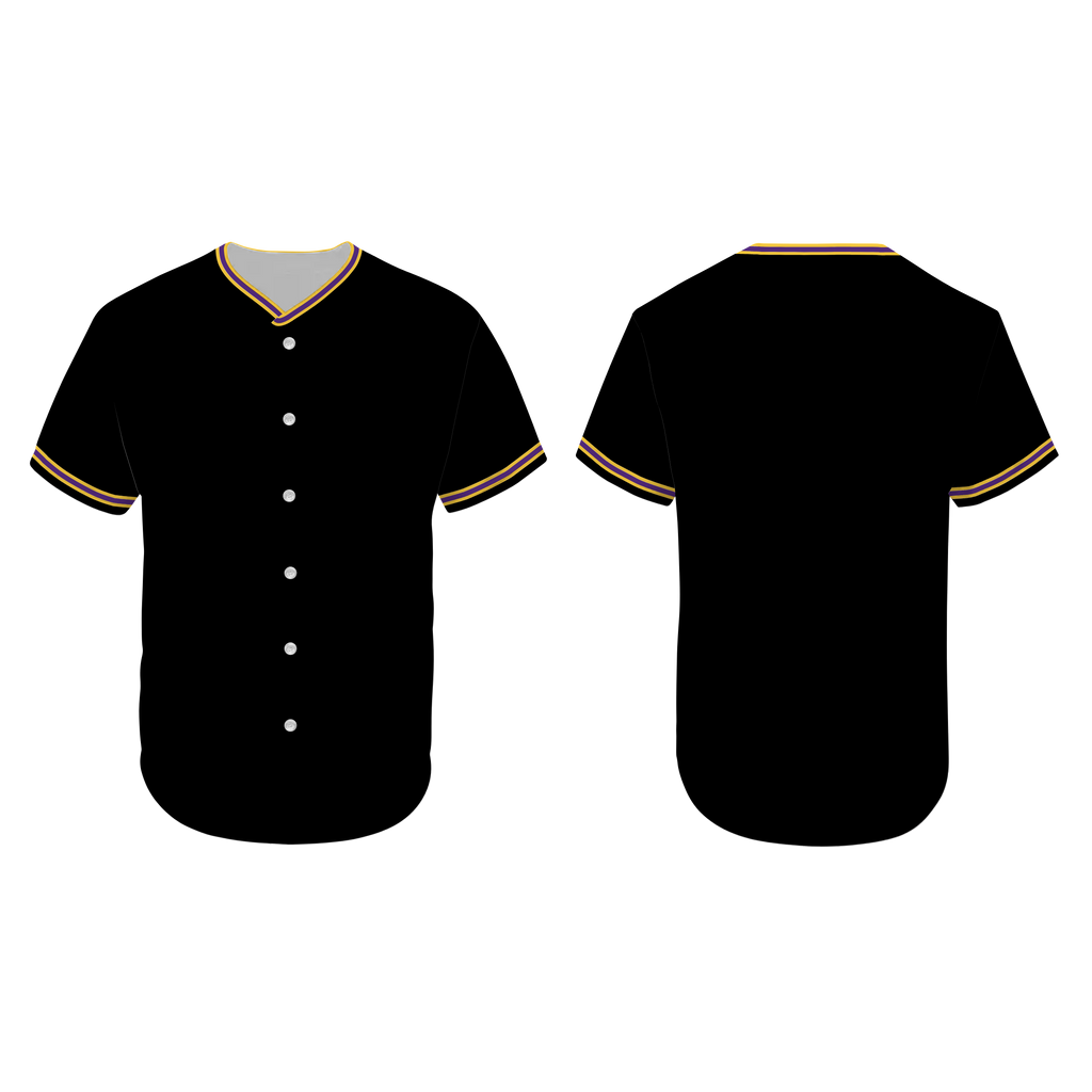 Custom Baseball Jersey Black With Yellow Purple Yellow Piping- Design Your Own Stitched Jerseys