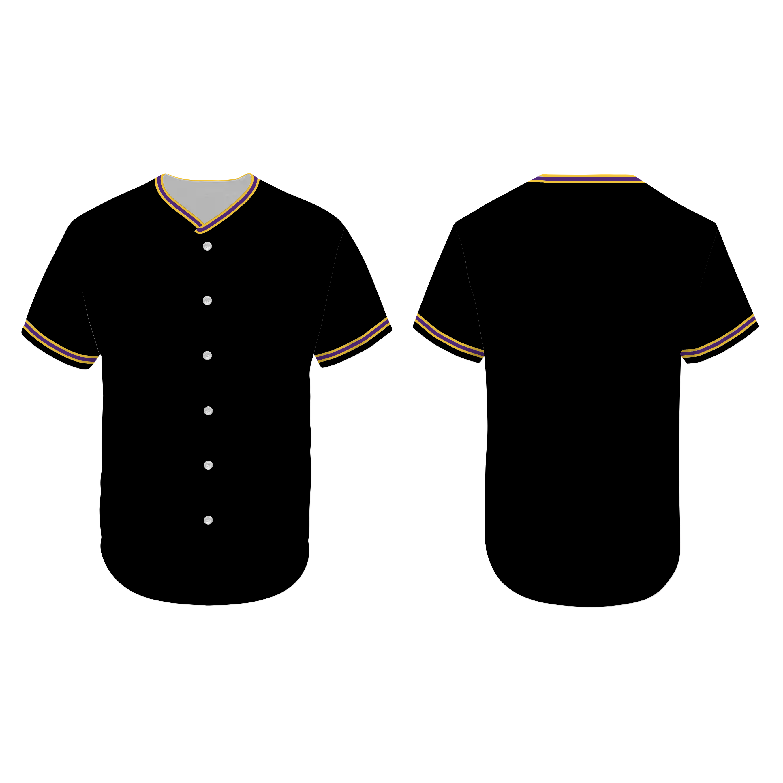 Custom Baseball Jersey Black With Yellow Purple Yellow Piping- Design Your Own Stitched Jerseys