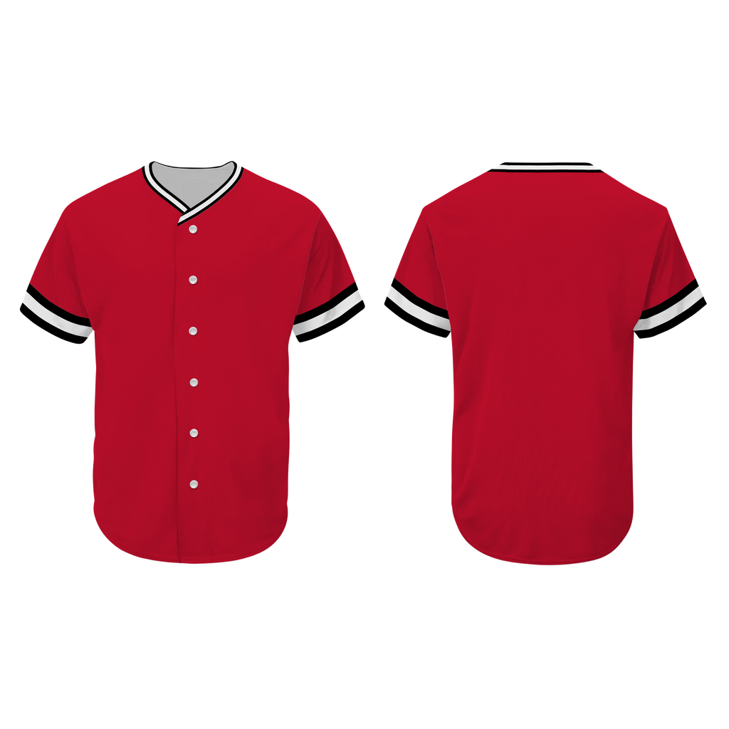 Custom Baseball Jersey Red With Black White Black Piping- Design Your Own Stitched Jerseys
