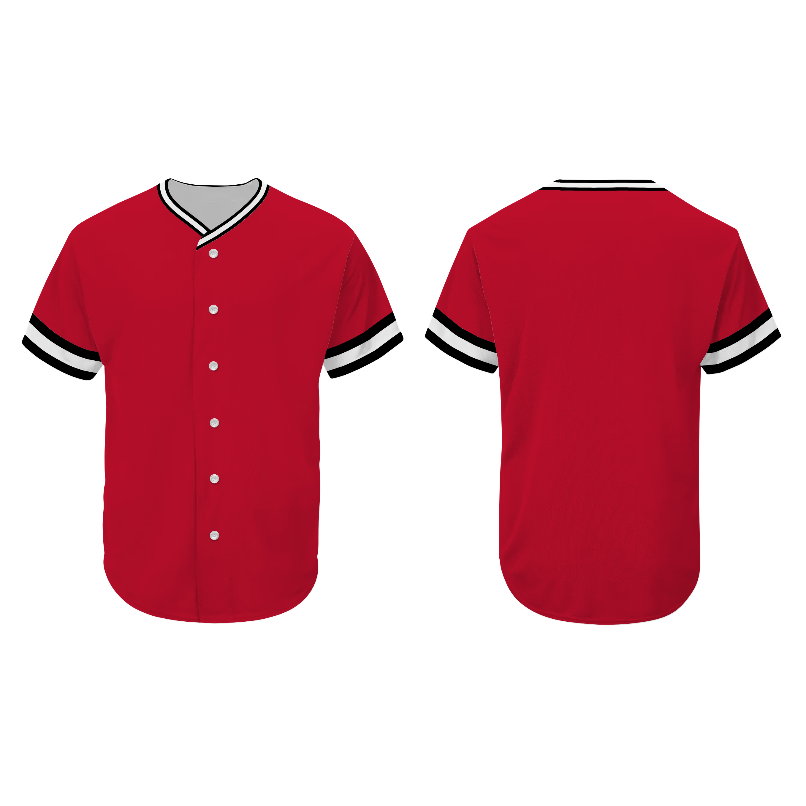 Custom Baseball Jersey Red With Black White Black Piping- Design Your Own Stitched Jerseys