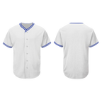Custom Baseball Jersey White With Blue And Blue Piping- Design Your Own Stitched Jerseys