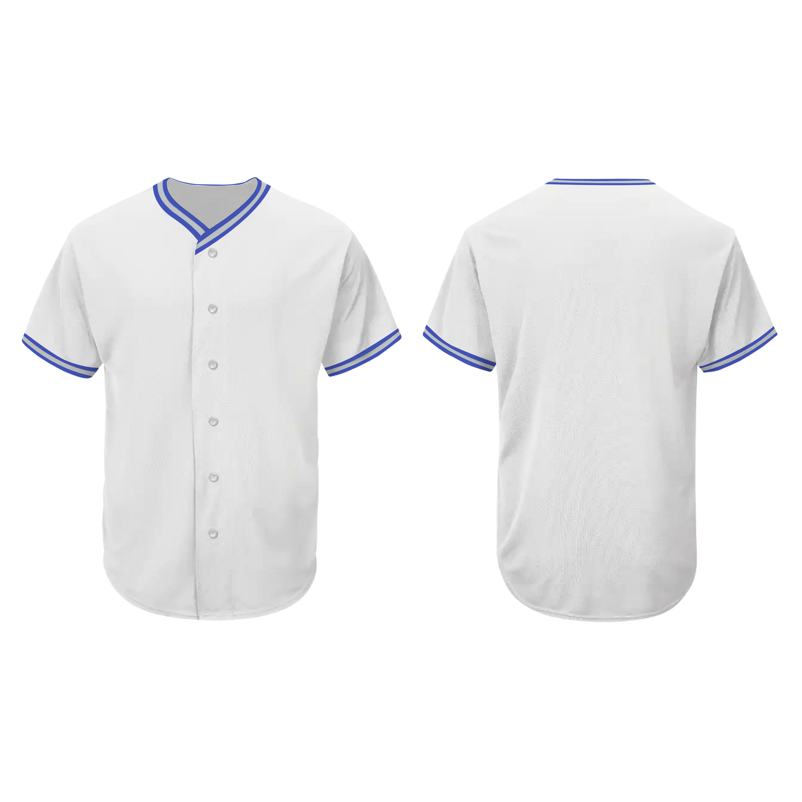 Custom Baseball Jersey White With Blue And Blue Piping- Design Your Own Stitched Jerseys