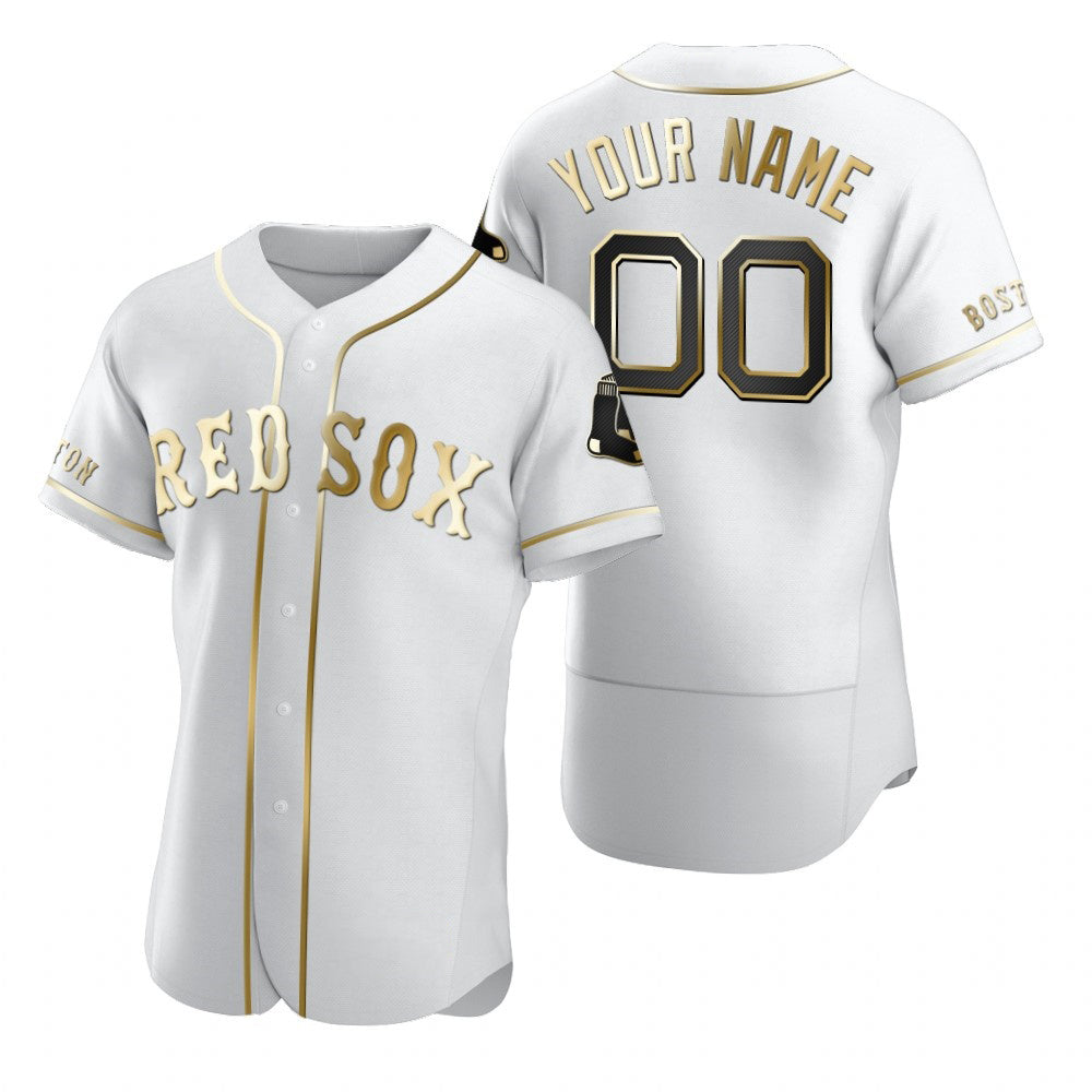 Custom Boston Red Sox White Stitched Flex Base Edition Baseball Jersey