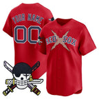 Custom Boston Red Sox x One Piece Red Zoro Patch Vapor Premier Limited Jersey - Stitched Baseball Jersey