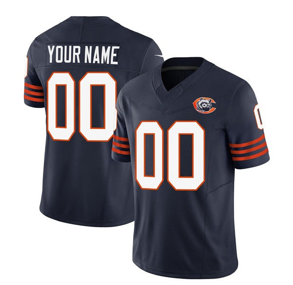 Custom C.Bears Active Player 2023 F.U.S.E. Navy Throwback Limited Stitched Football American Jersey