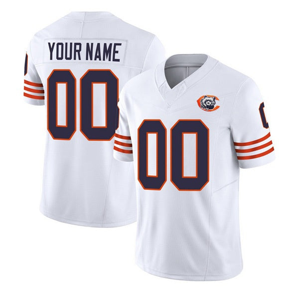 Custom C.Bears Active Player 2023 F.U.S.E. White Throwback Limited Stitched Football American Jersey