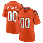 Custom C.Bengals Orange Alternate Game Stitched Football American Jersey