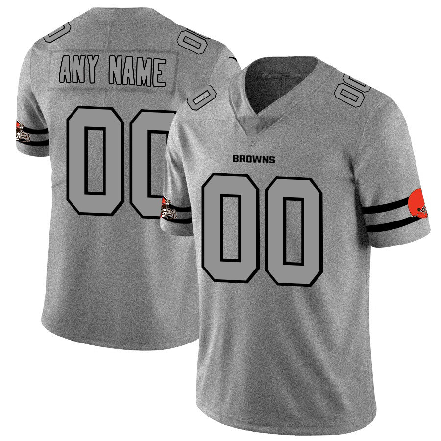 Custom C.Browns 2019 Gray Gridiron Gray Vapor Untouchable Limited Stitched Football American Jersey