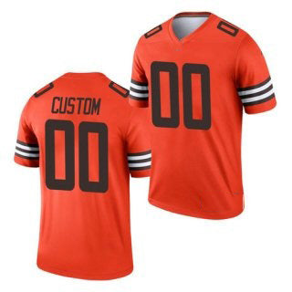 Custom C.Browns Orange ACTIVE PLAYER Inverted Legend Stitched Football American Jersey