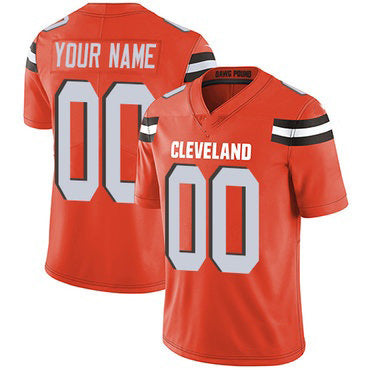 Custom C.Browns Orange Vapor Untouchable Player Limited Stitched Football American Jersey