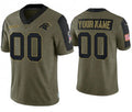 Custom C.Panthers Olive ACTIVE PLAYER 2021 Salute To Service Limited Stitched Football American Jersey