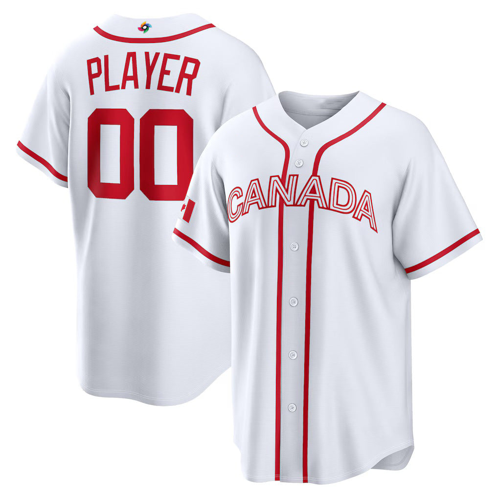 Custom Canada Baseball 2026 World Baseball Classic Home Pick-A-Player Jersey - White