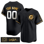 Custom Chicago Cubs Active Player Black Gold 'Ryne Sandberg Tribute' Vapor Limited V3 Stitched Baseball Jersey