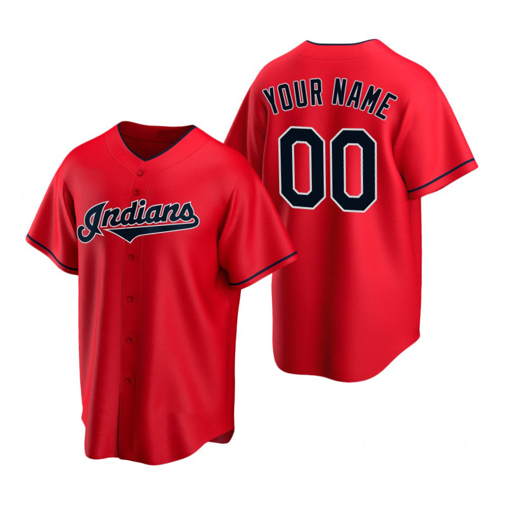 Custom Cleveland Indians Red Stitched Cool Baseball Jersey