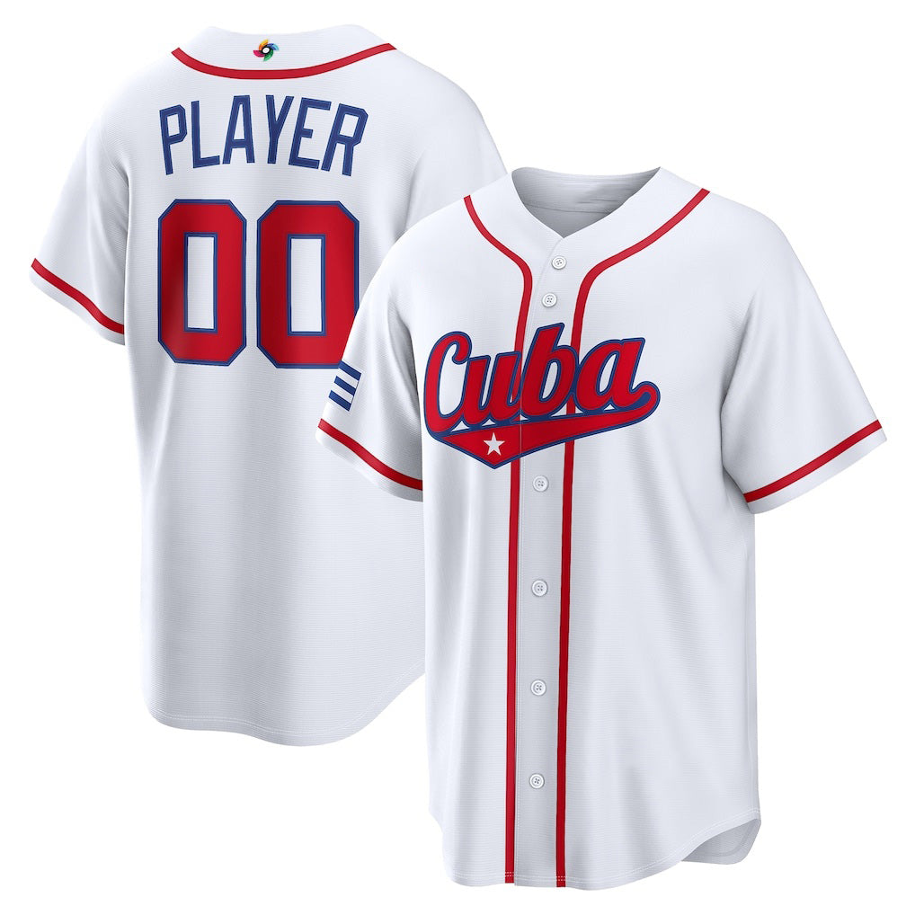 Custom Cuba Baseball 2026 World Baseball Classic Home Pick-A-Player Jersey - White