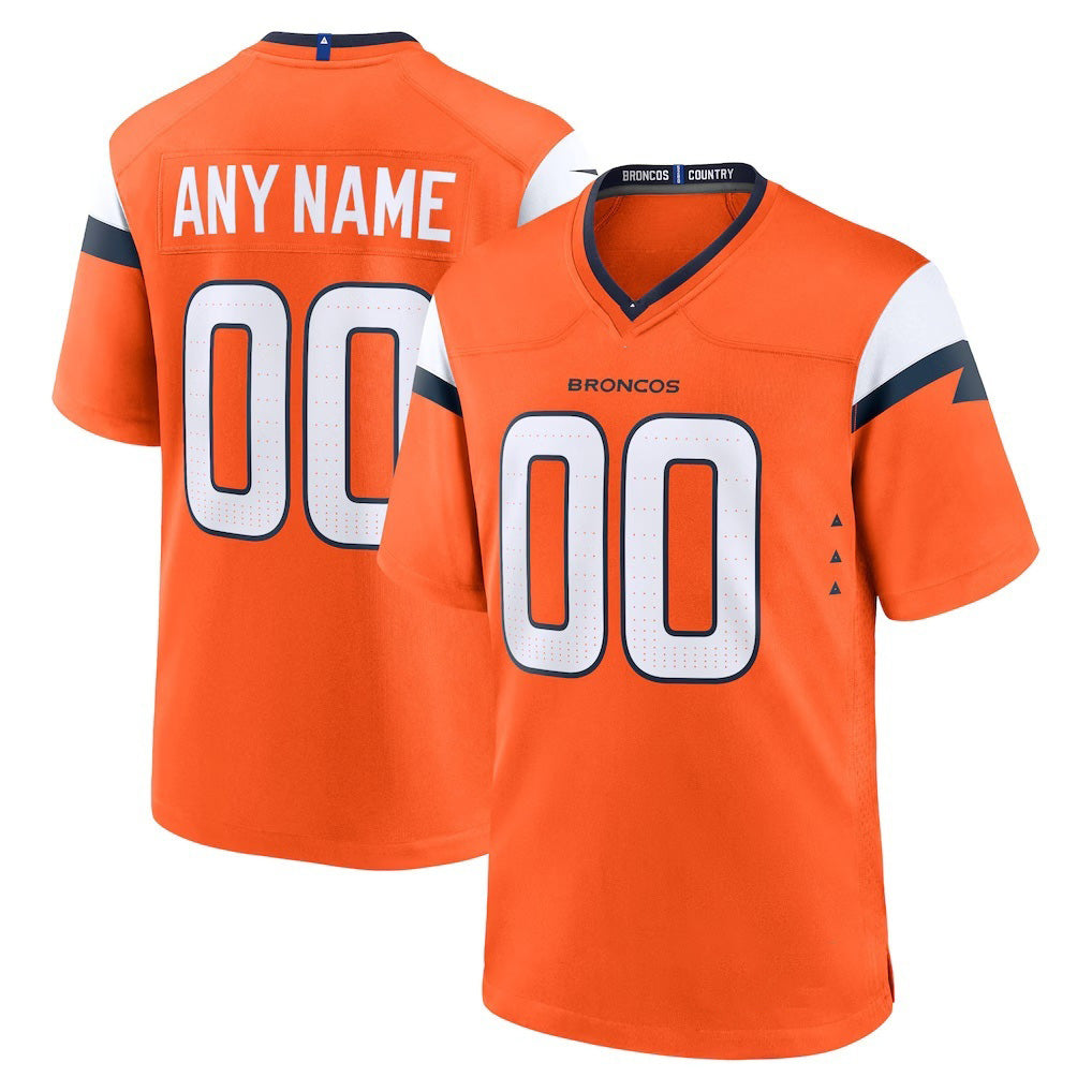 Custom D.Broncos Orange Mile High Collection Game Stitched Football American Jersey