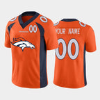 Custom D.Broncos Orange Team Big Logo Number Vapor Untouchable Limited Stitched Football American Jersey