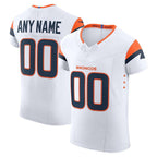 Custom D.Broncos White Vapor F.U.S.E. Elite Stitched Football American Jersey