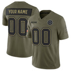 Custom D.Cowboys Active Player Olive 2025 F.U.S.E. Salute to Service Limited Stitched Football American Jersey