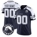 Custom D.Cowboys Active Player White Navy Alternate 2025 F.U.S.E Dallas City Patch Vapor Untouchable Limited Game Stitched Football American Jersey