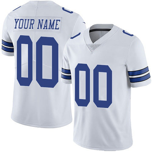 Custom D.Cowboys Alternate Road White Vapor Untouchable Limited Stitched Football American Jersey