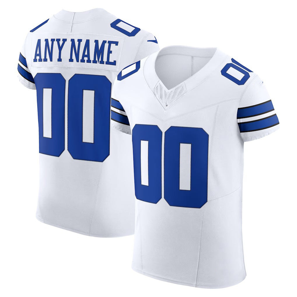 Custom D.Cowboys White Vapor F.U.S.E. Elite Stitched Football American Jersey