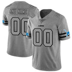 Custom D.Lions 2019 Gray Gridiron Gray Vapor Untouchable Limited Stitched Football American Jersey