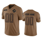 Custom D.Lions Active Player 2023 Brown Salute To Service Limited Stitched Football American Jersey