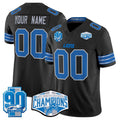 Custom D.Lions Active Player Black 2024 NFC North Champions 90th Anniversary Patch F.U.S.E. Vapor Limited Stitched Football American Jersey
