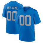 Custom D.Lions Blue Alternate Game Stitched Football American Jersey