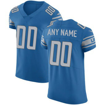 Custom D.Lions Blue Vapor Untouchable Elite Stitched Football American Jersey
