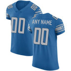 Custom D.Lions Blue Vapor Untouchable Elite Stitched Football American Jersey
