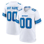 Custom D.Lions White Game Stitched Football American Jersey