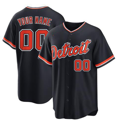 Custom Detroit Tigers Alternate Replica Navy Stitched Baseball Jersey
