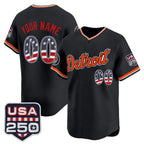 Custom Detroit Tigers Black USA 250 Fourth of July Vapor Premier Limited Jersey ¡§C All Stitched Baseball Jersey