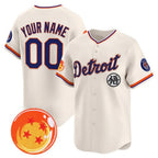 Custom Detroit Tigers x Dragon Ball Cream Vapor Premier Limited Jersey - All Stitched Baseball Jersey