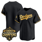 Los Angeles Dodgers Black Gold 2025 Back-To-Back World Series Baseball Jerseys