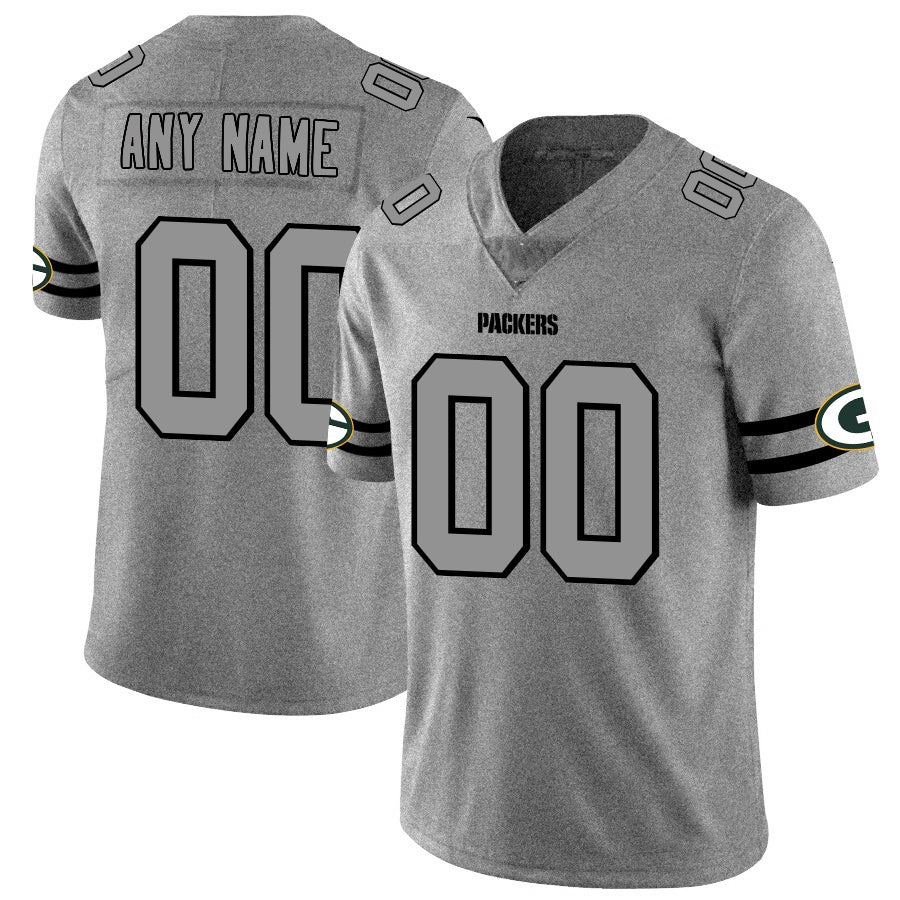 Custom GB.Packers 2019 Gray Gridiron Gray Vapor Untouchable Limited Stitched Football American Jersey