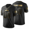 Custom GB.Packers Black Golden Limited 100 Stitched Football American Jersey