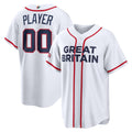 Custom Great Britain Baseball 2026 World Baseball Classic Home Pick-A-Player Jersey - White