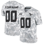 Custom Houston Texans Active Player 2024 F.U.S.E Arctic Camo Salute To Service Limited Stitched Football Jersey