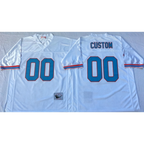 Custom Houston Oilers White Mitchell & Ness Replica Stitched Football Jerseys