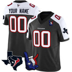 Custom Houston Texans Black Alternate Hand Sign Throwing Up The H Limited Stitched Football Jersey