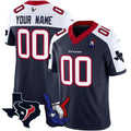 Custom Houston Texans Navy Alternate Hand Sign Throwing Up The H Limited Stitched Football Jersey