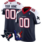 Custom Houston Texans Navy Alternate Hand Sign Throwing Up The H Limited Stitched Football Jersey