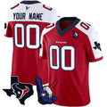 Custom Houston Texans Red Alternate Hand Sign Throwing Up The H Limited Stitched Football Jersey