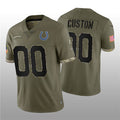 Custom IN.Colts ACTIVE PLAYER 2022 Olive Salute To Service Limited Stitched Football Stitched Jersey