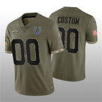 Custom IN.Colts ACTIVE PLAYER 2022 Olive Salute To Service Limited Stitched Football Stitched Jersey