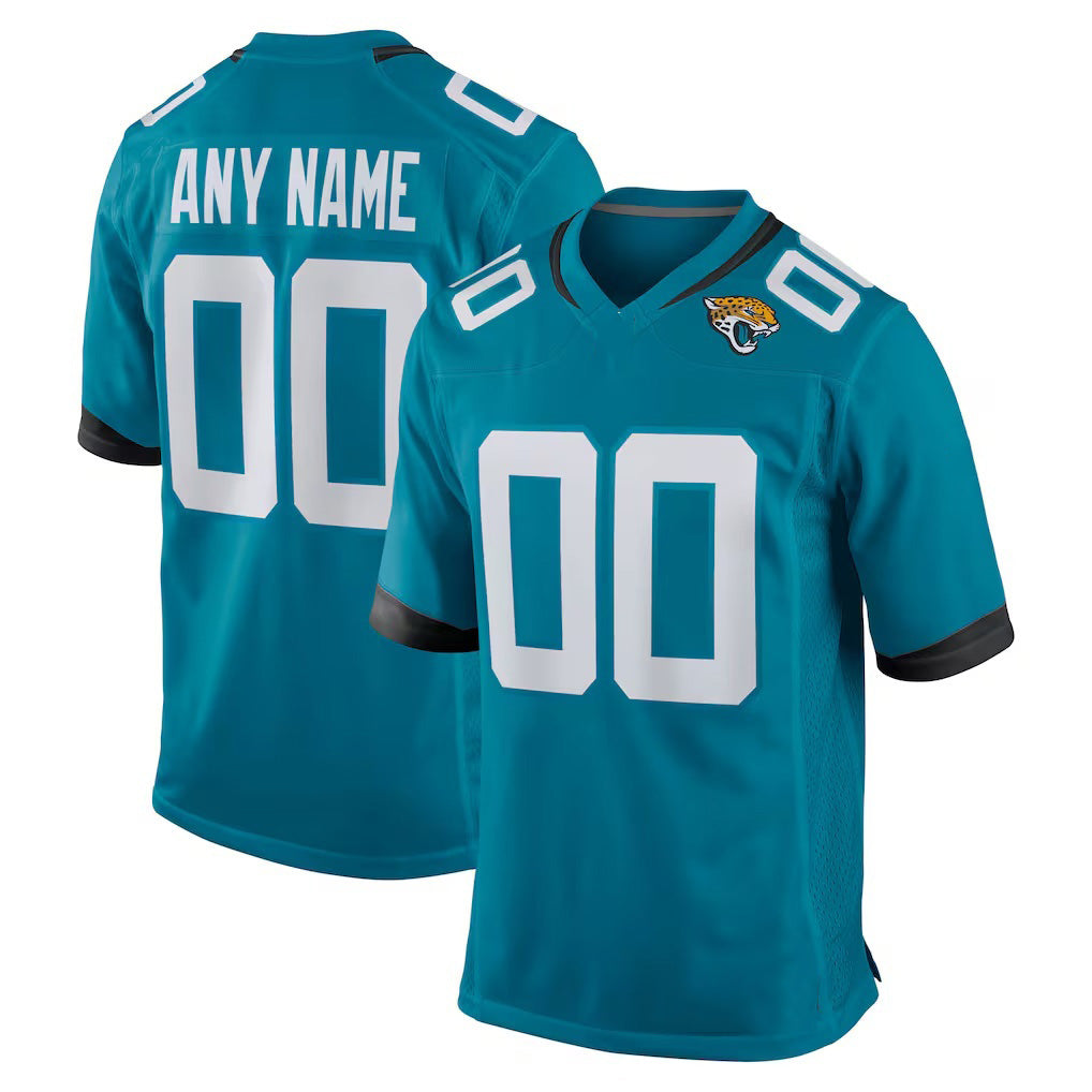 Custom J.Jaguars Teal Game Football Jersey MAROU